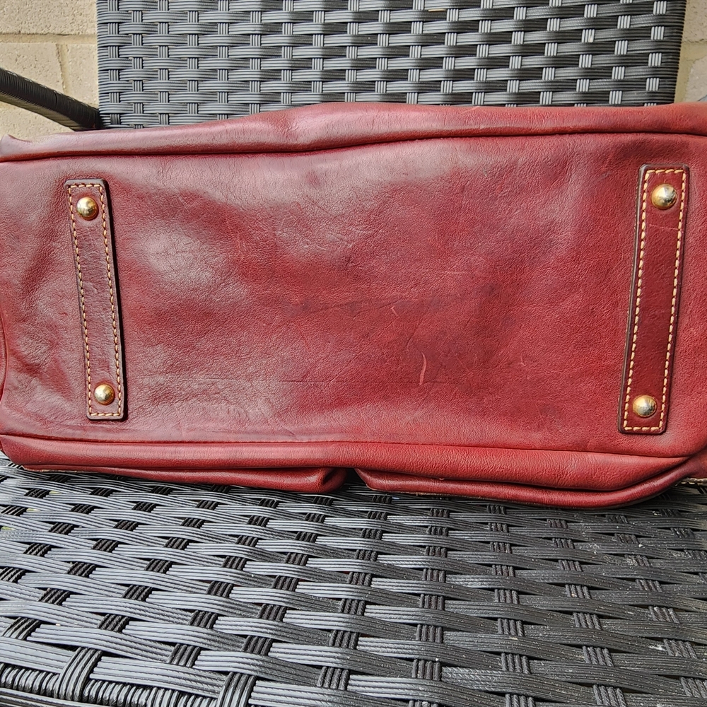 Dooney & Burke Florentine Clayton Burgundy Leather Handbag - Picture 14 of 16